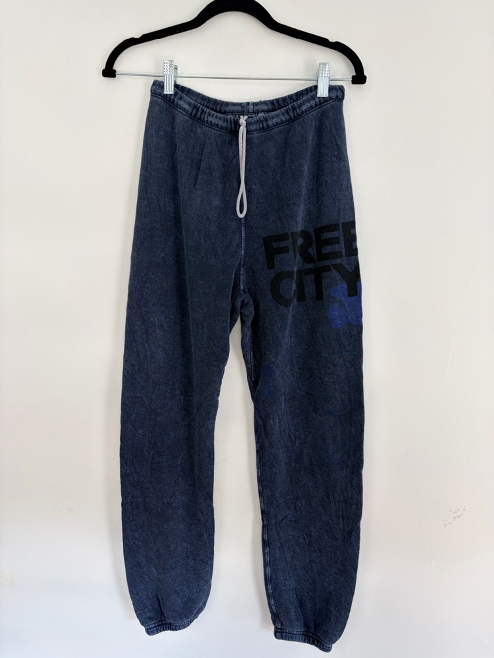 freecity Navy Blue Track Pants with Logo